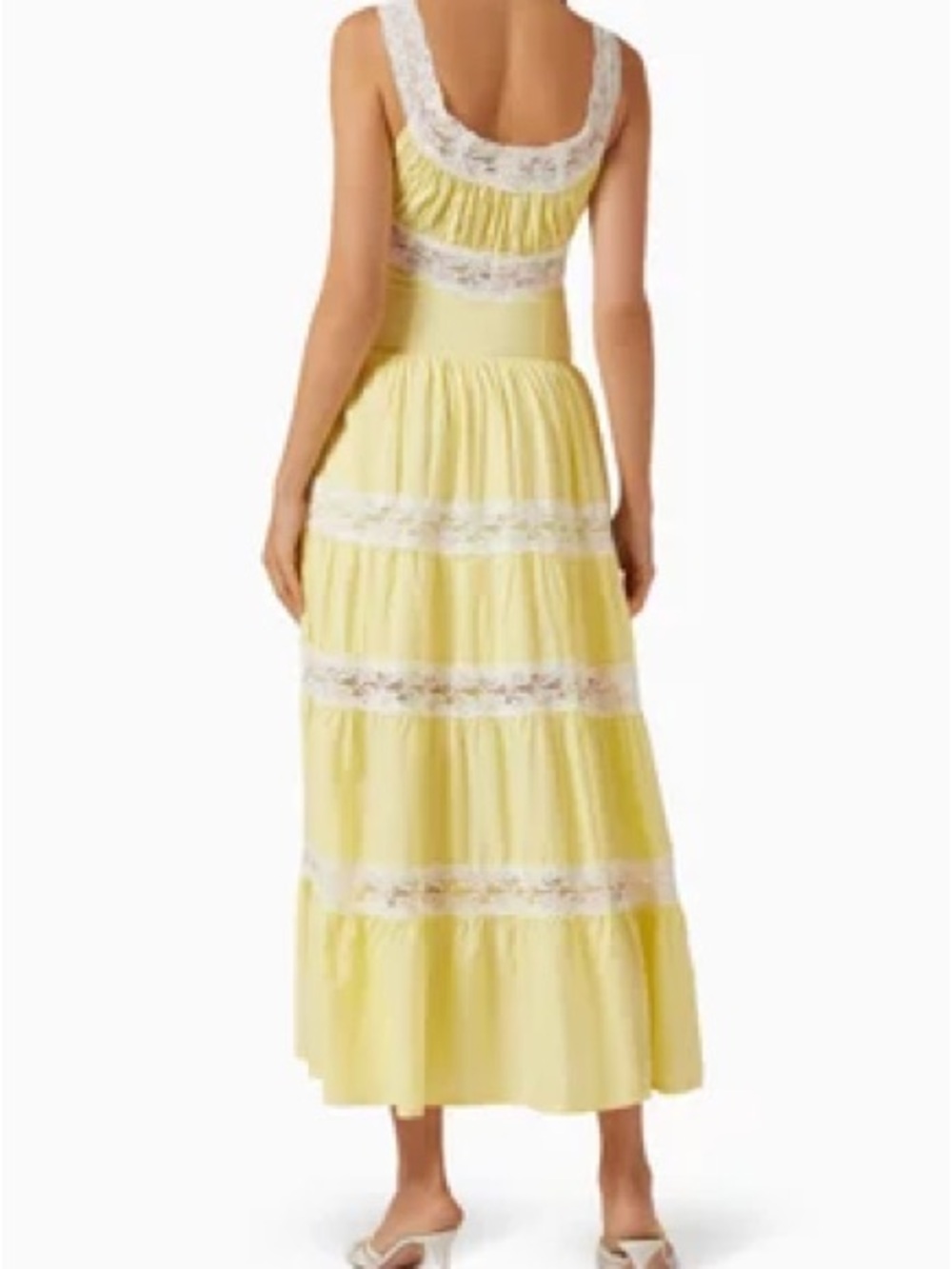 NWT Frankies Bikinis Dakota Maxi Dress Sunflower Yellow Lace Sleeveless Size XS - Picture 3 of 14